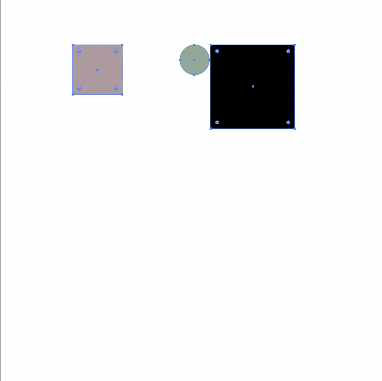 black square (top right), green circle (top middle), pink square (top left)